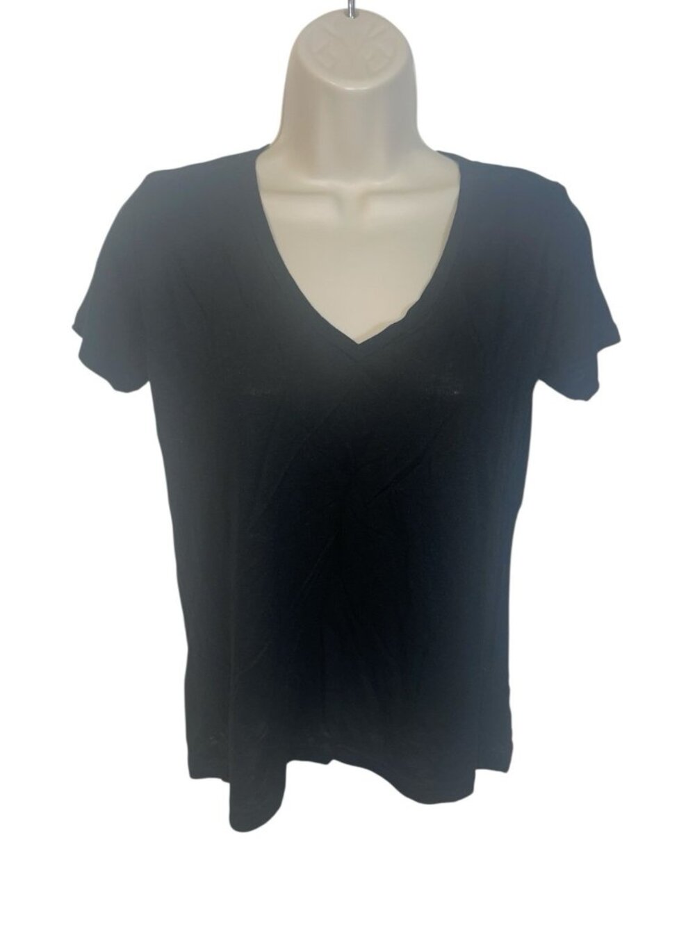 J BRAND Women's Size XS Black Burnout Short Sleeve Tee Lyocell Linen Blend